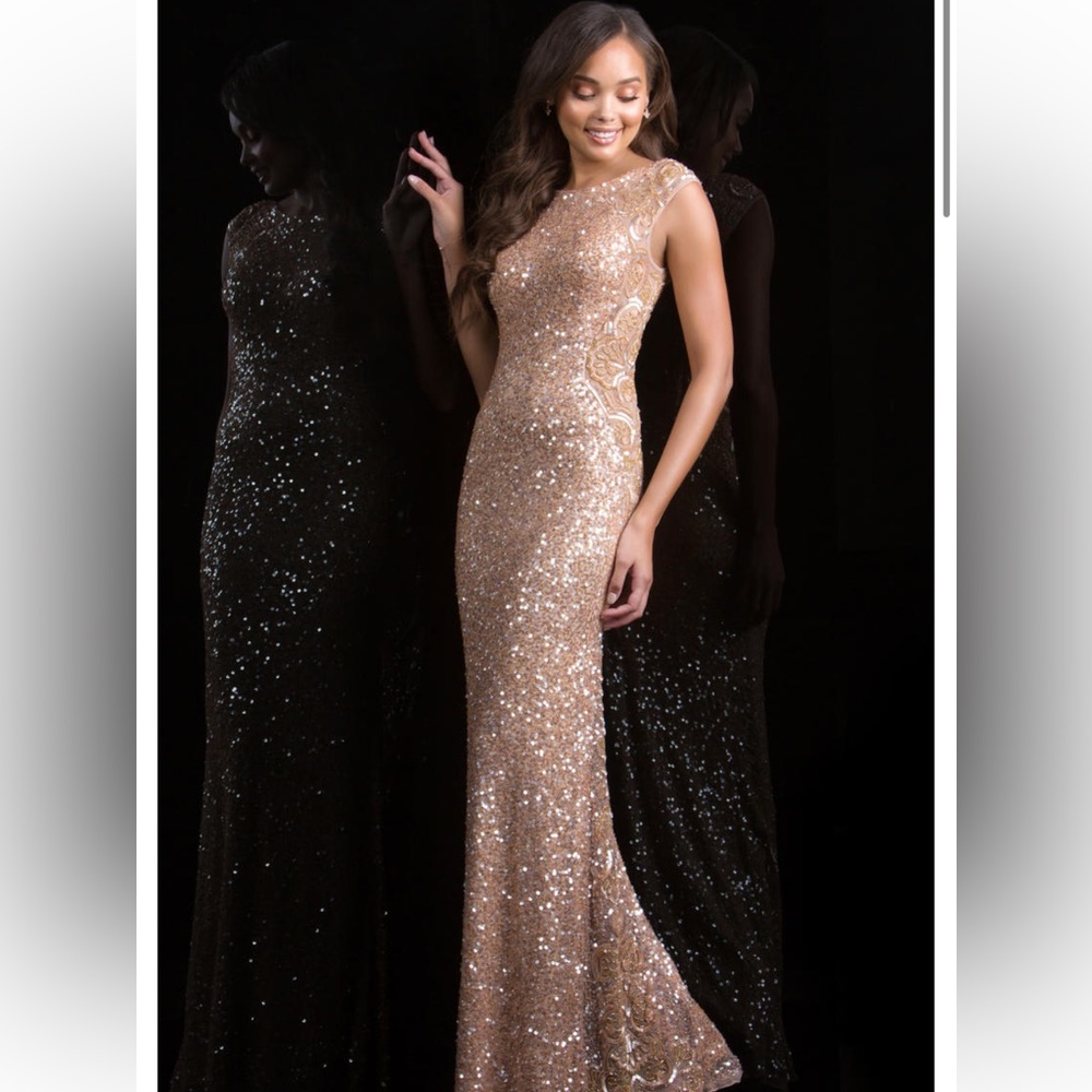 SCALA 48467 sequin high neck gown post more soon